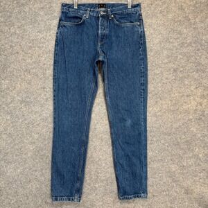 ASKET Jeans Adult 31x30 Dark Blue Denim Jean Pants Regular Fit Organic Cotton